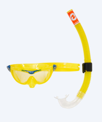 Aqualung zestaw maska i rurka do snorkelingu dla dzieci (4-8) - Combo Mix - Żółty/petrol