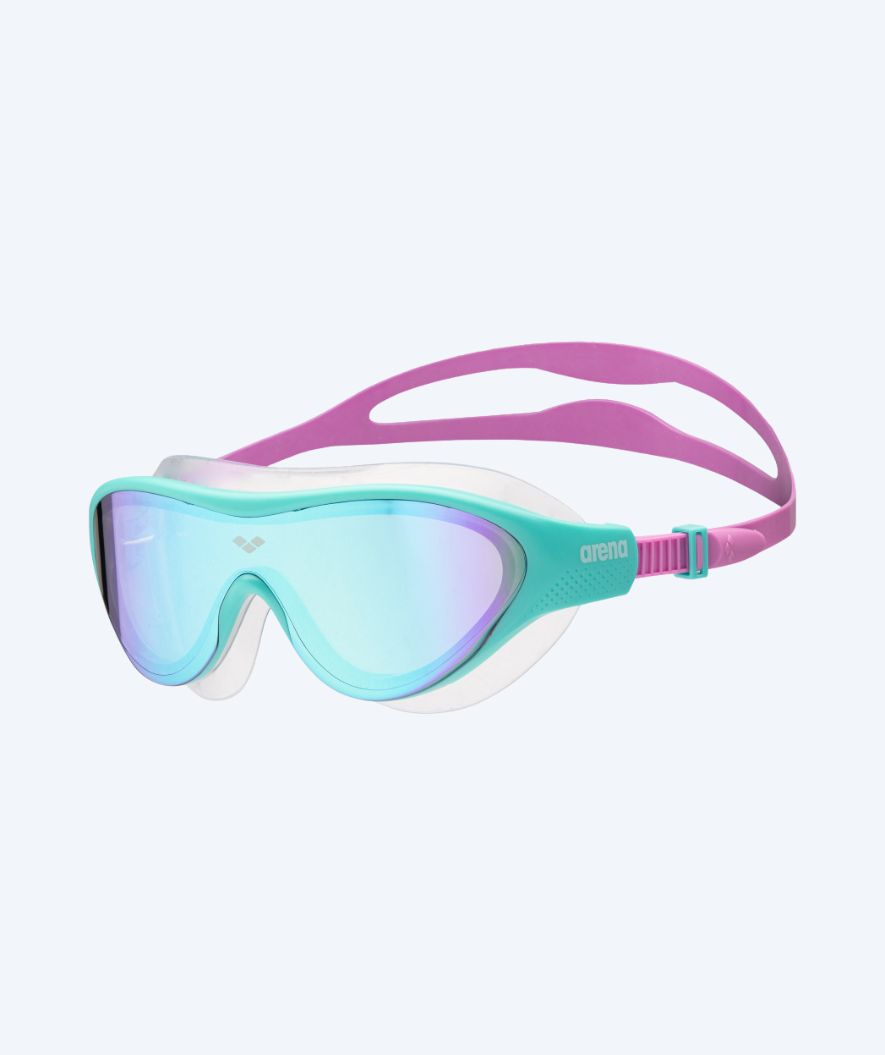Arena maska do pływania dziecięca (6-12) - The One - Turkusowa/fioletowa (lustrzane szkła)
