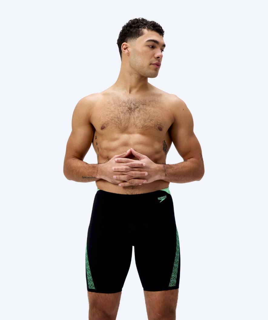 Speedo długie kąpielówki dla mężczyzn - Hyperboom Splice - Czarny/zielony
