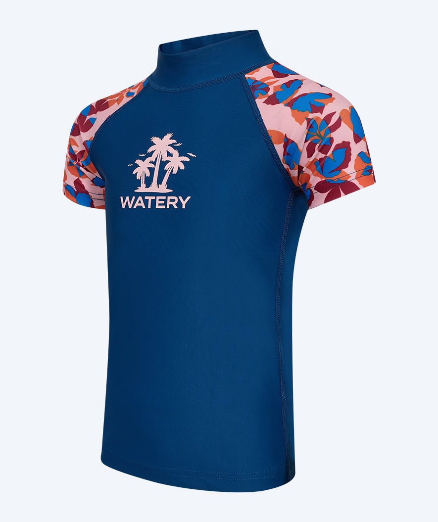 Watery koszulka UV dla dzieci - Osiris z krótkimi rękawami Rashguard - Jasnoróżowy/ciemnoniebieski