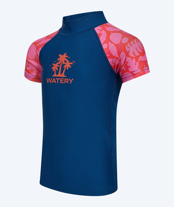 Watery koszulka UV dla dzieci - Osiris z krótkimi rękawami Rashguard - Różowy/ciemnoniebieski