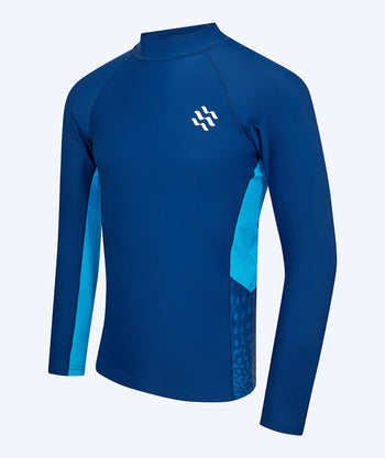 Watery koszulka UV dla mężczyzn - Scylla z długimi rękawami Rashguard - Ciemnoniebieski/jasnoniebieski