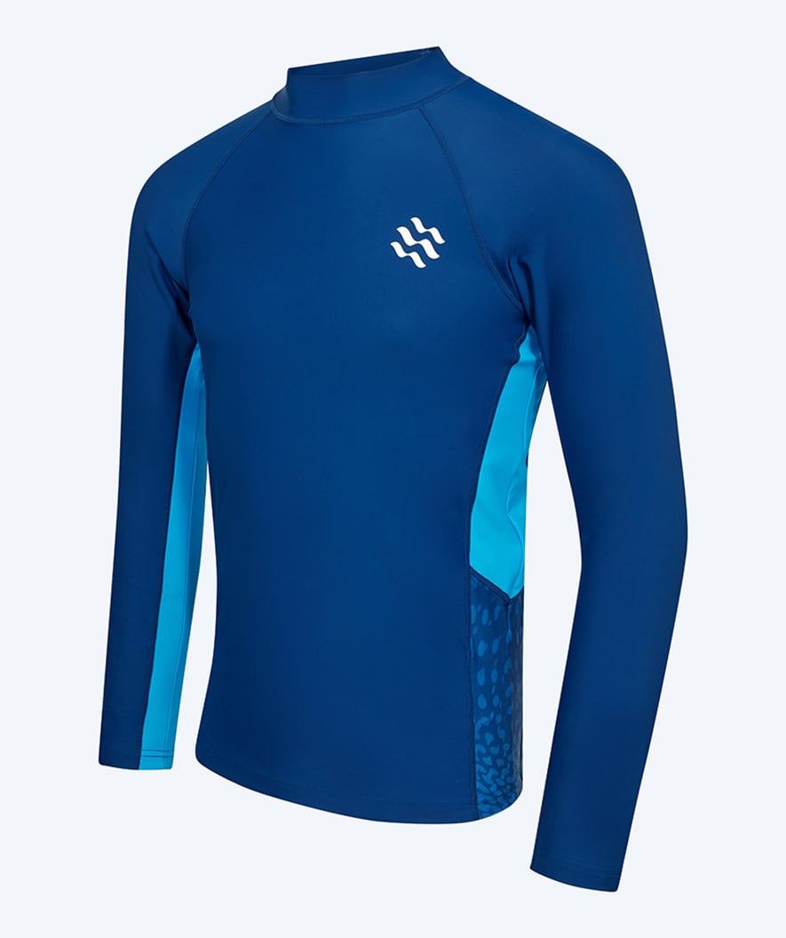 Watery koszulka UV dla mężczyzn - Scylla z długimi rękawami Rashguard - Ciemnoniebieski/jasnoniebieski