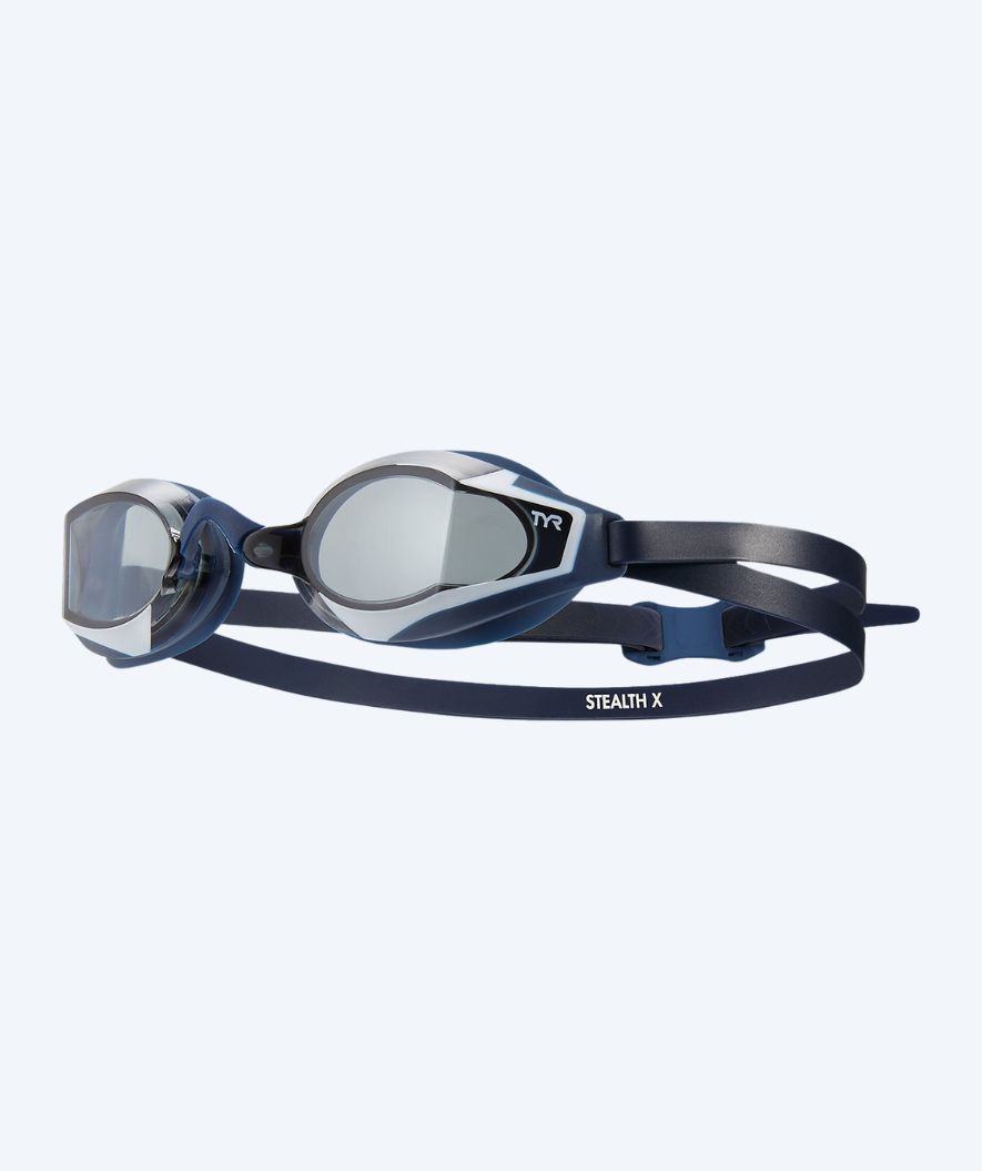 TYR okulary do pływania - Stealth X Mirrored - Ciemnoniebieskie (szare soczewki)