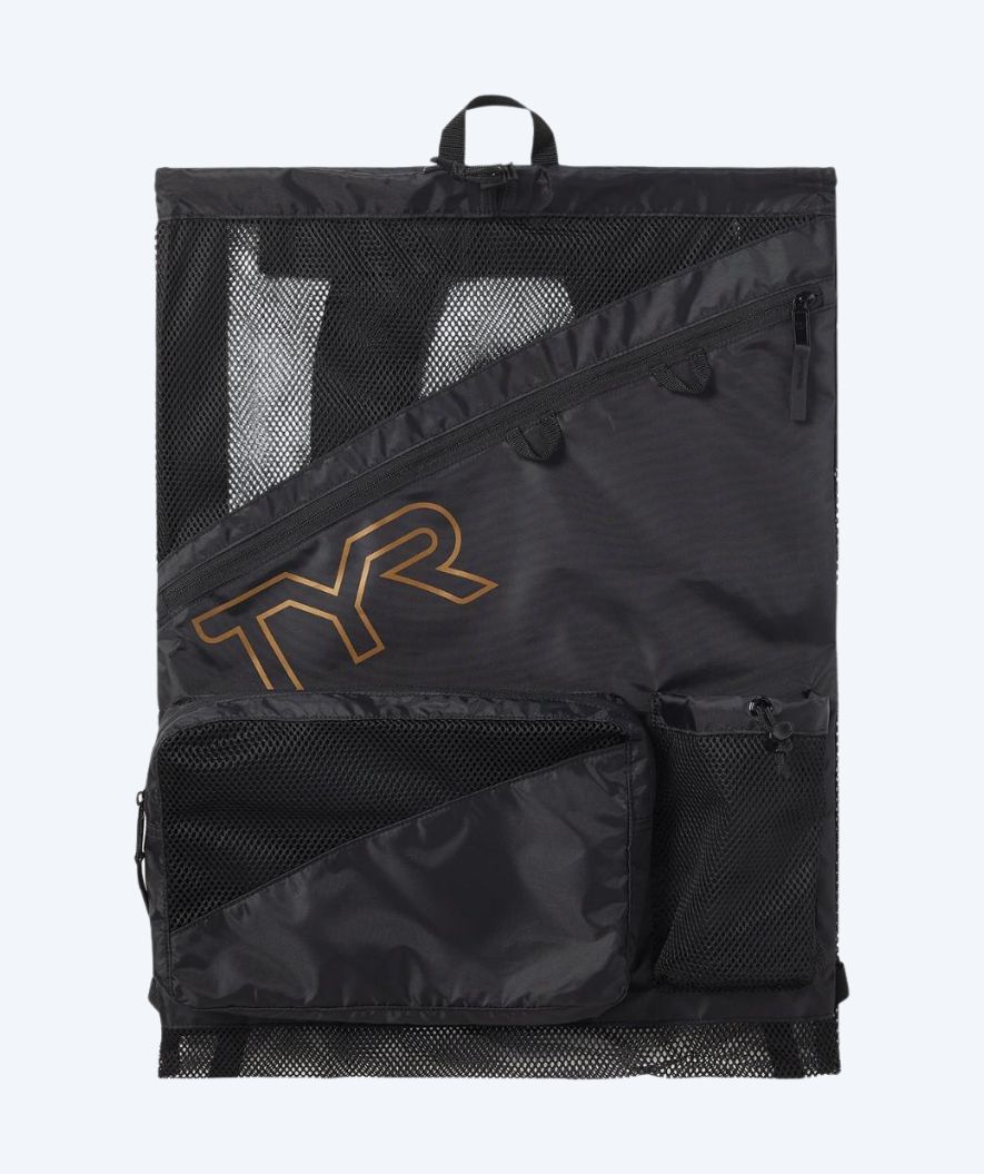 TYR worek pływacki z siatki - Elite Team 40L - Czarny/złoty