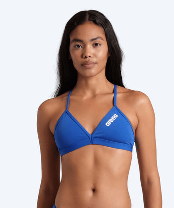 Arena góra od bikini damska - Solid Tie Back - Niebieska