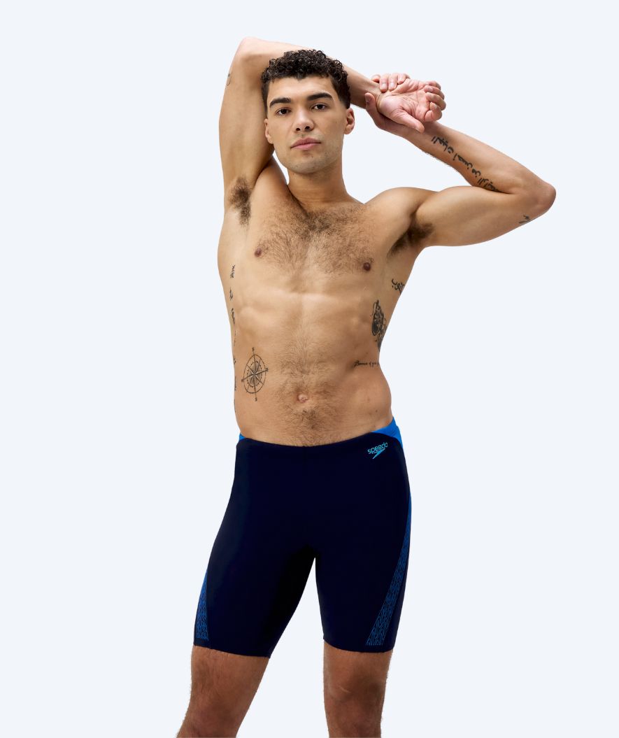 Speedo długie kąpielówki dla mężczyzn - Hyperboom Splice - Ciemnoniebieski/niebieski