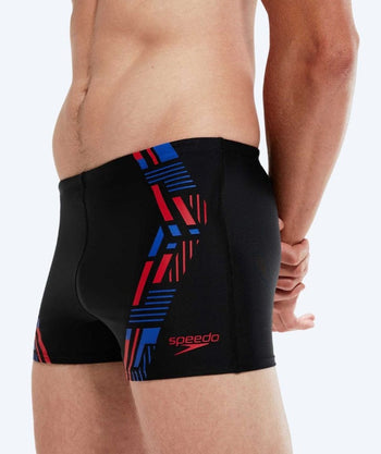 Speedo kąpielówki męskie - Tech Print - Czarno/niebieskie