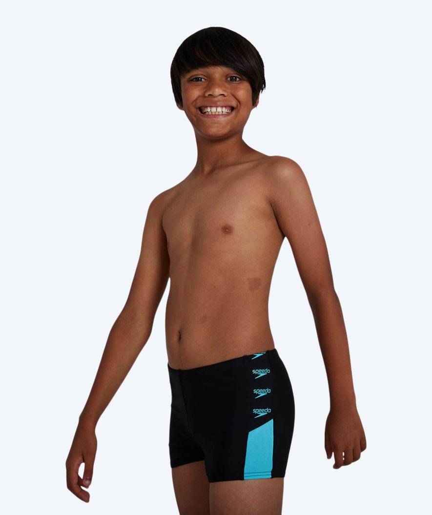 Speedo bokserki kąpielowe dla chłopców - Boom Logo Splice - Czarny/niebieski