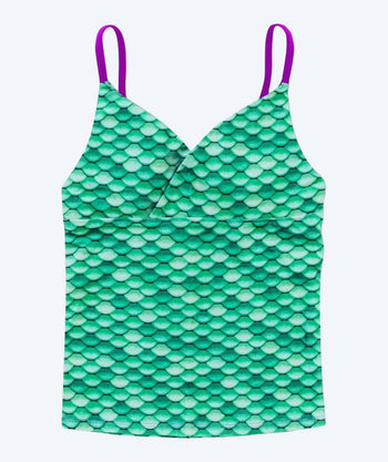 Fin Fun góra od tankini dla dziewczynek - Celtic Green