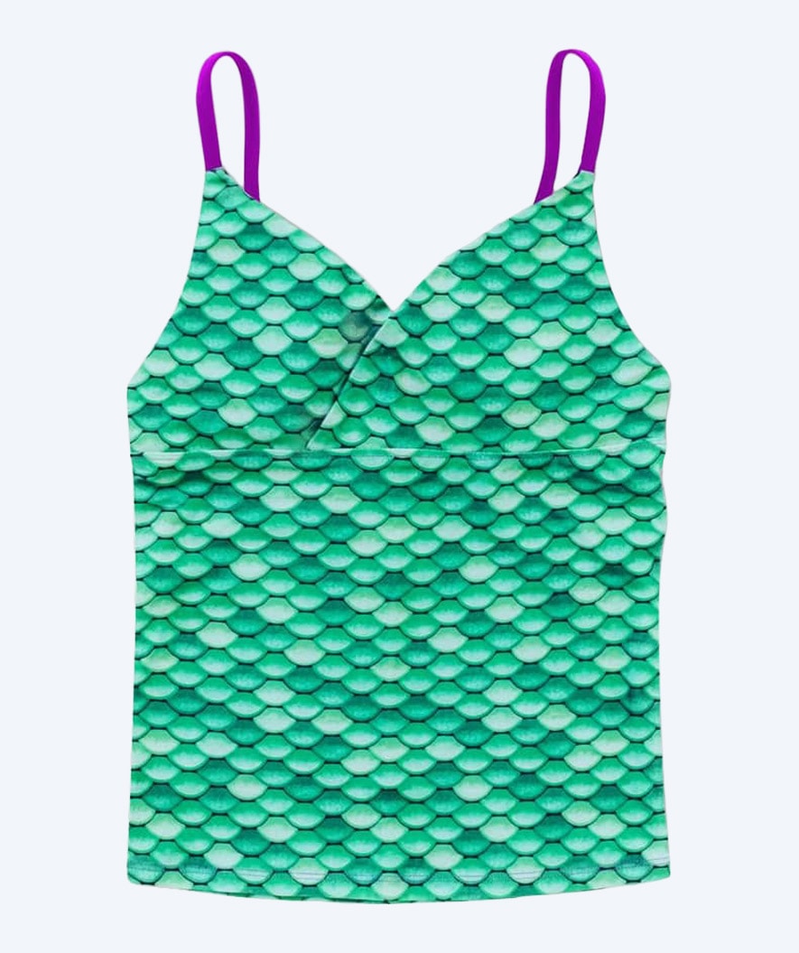 Fin Fun góra od tankini dla dziewczynek - Celtic Green