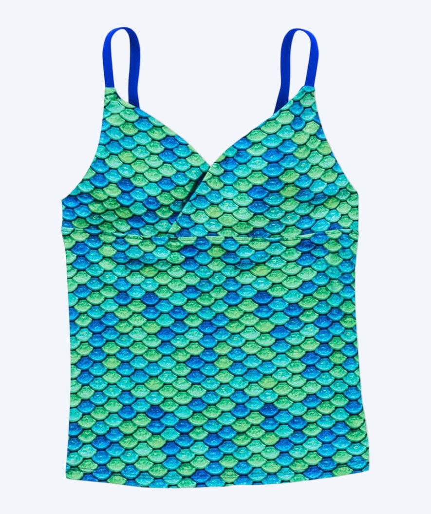 Fin Fun top od tankini dla dziewczynek - Aussie Green