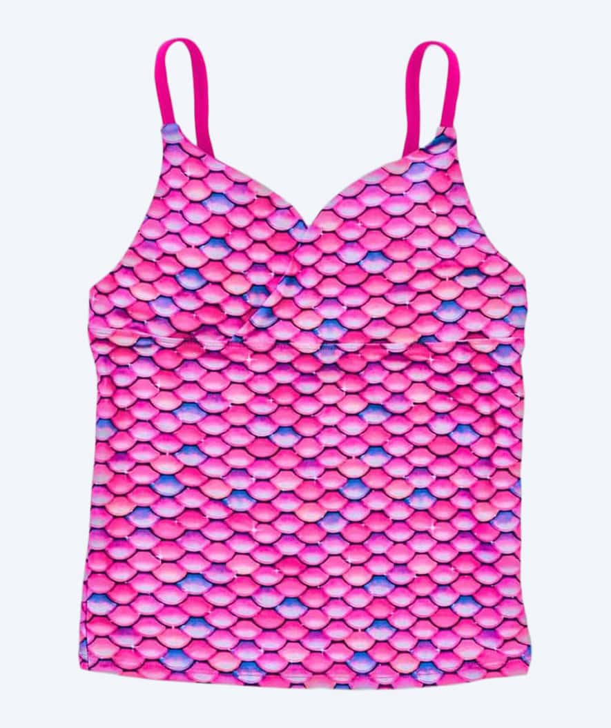 Fin Fun góra od tankini dla dziewczynek - Malibu Pink
