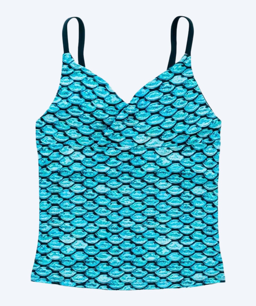 Fin Fun góra od tankini dla dziewczynek - Tidal Teal (jasnoniebieska)