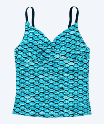 Fin Fun góra od tankini dla dziewczynek - Tidal Teal (jasnoniebieska)