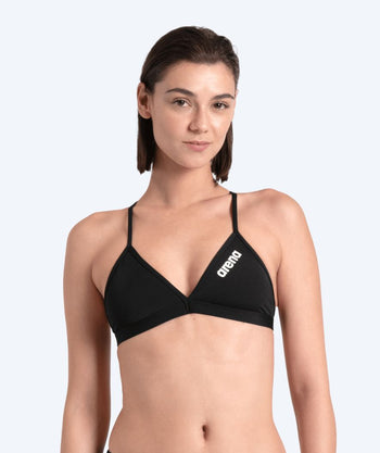 Arena góra od bikini dla kobiet - Solid Tie Back - Czarny