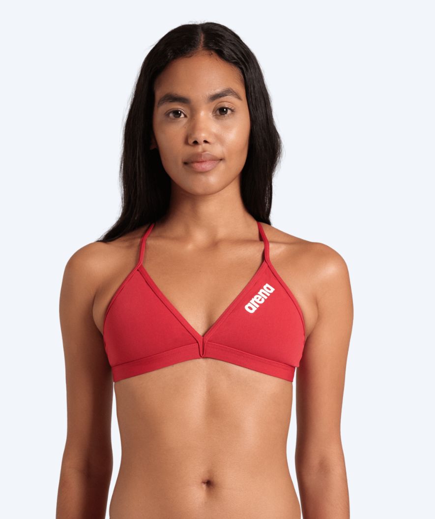 Arena góra od bikini damska - Solid Tie Back - Czerwona