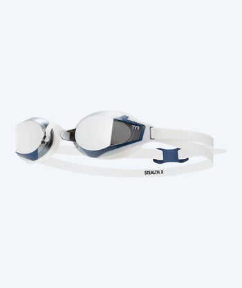TYR okulary do pływania - Stealth X Mirrored - Biały/srebrny