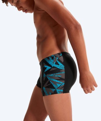 Speedo bokserki kąpielowe dla chłopców - Hyperboom Panel - Czarne/niebieskie