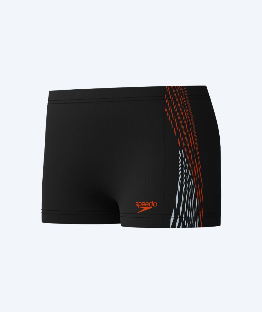 Speedo bokserki kąpielowe dla chłopców - Plastisol Placement - Czarny/Czerwony