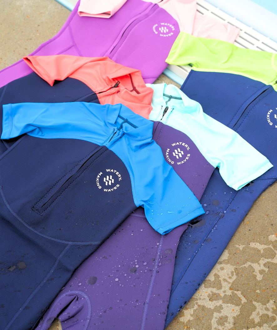 Watery kombinezon UV dla dzieci - Calypso Shorty - Ciemnoniebieski