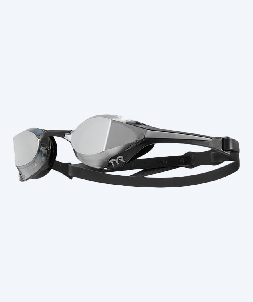 TYR Elite okulary do pływania - Tracer-X Elite Mirrored - Czarny/Srebrny