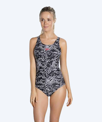 Speedo strój kąpielowy dla kobiet - Boom Allover Muscleback - Czarny/biały