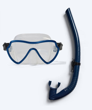 Watery zestaw maska + rurka do snorkelingu dla dorosłych (od 15 lat) - Fraser/Coast - Niebieski/ciemnoniebieski