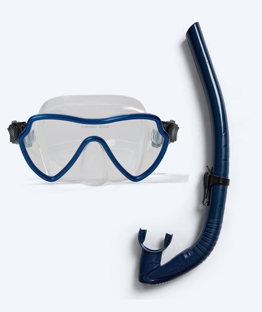 Watery zestaw maska + rurka do snorkelingu dla dorosłych (od 15 lat) - Fraser/Coast - Niebieski/ciemnoniebieski