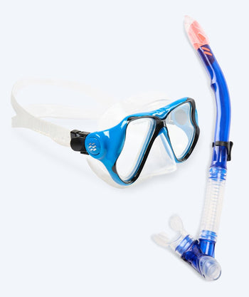 Watery zestaw do snorkelingu dla dorosłych - Hudson Semi-Dry - Niebieski