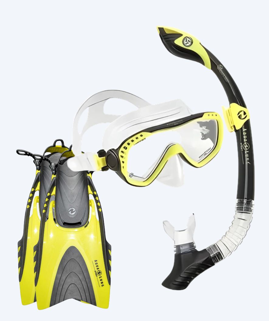 Aqualung zestaw maska + rurka do snorkelingu dla dorosłych - Compass/Gobi/Outback - Czarny/żółty