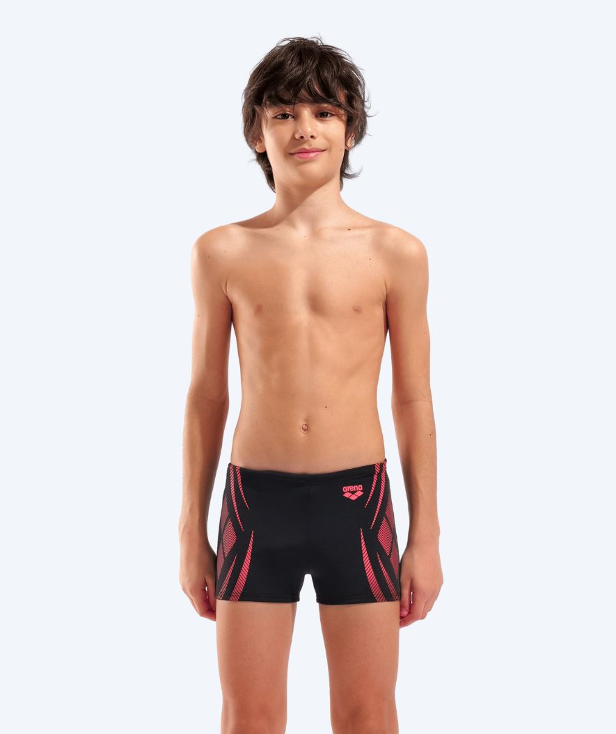 Arena bokserki kąpielowe dla chłopców - Poseidonia - Czarny/Czerwony