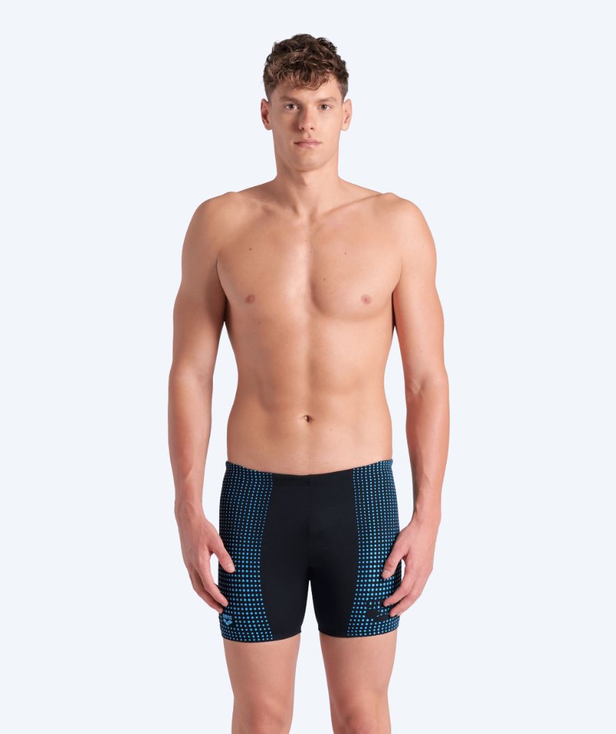 Arena długie kąpielówki dla mężczyzn - Foggy Dots - Czarny/jasnoniebieski
