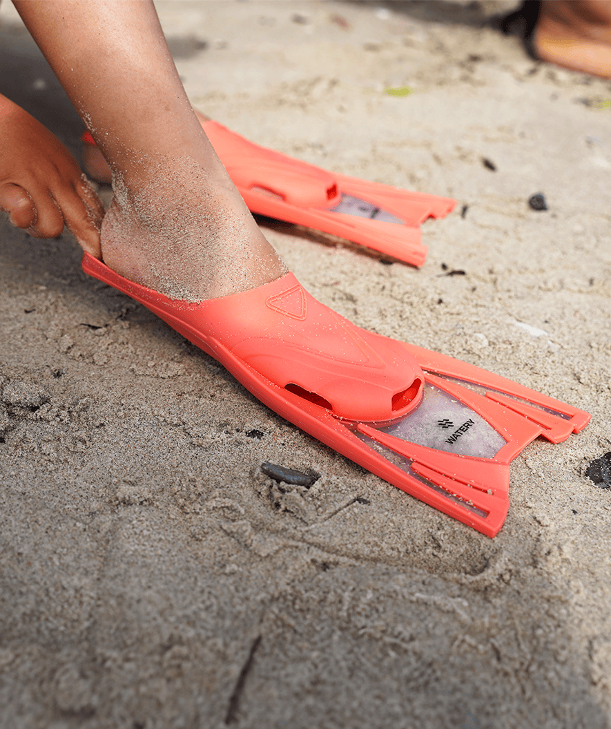 Watery zestaw maska + rurka + płetwy do snorkelingu dla dzieci (4-10 lat) - Winslet/Bimasha - Niebieski/ciemnoniebieski