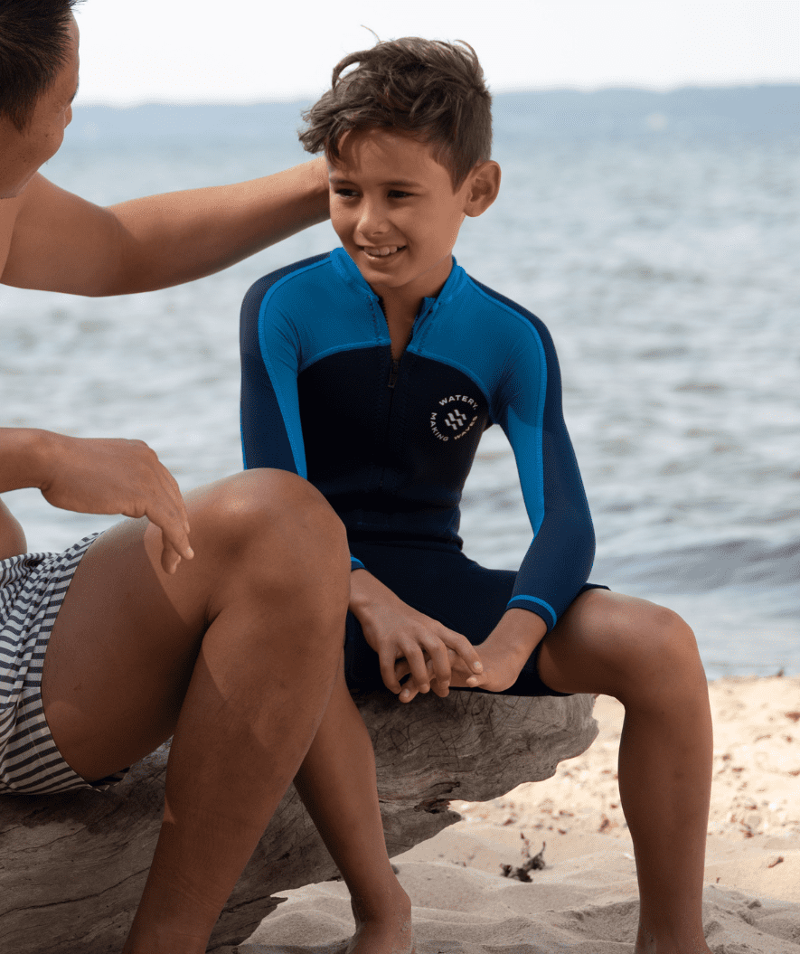 Watery kombinezon UV dla dzieci - Calypso Full-Body - Niebieski/ciemnoniebieski