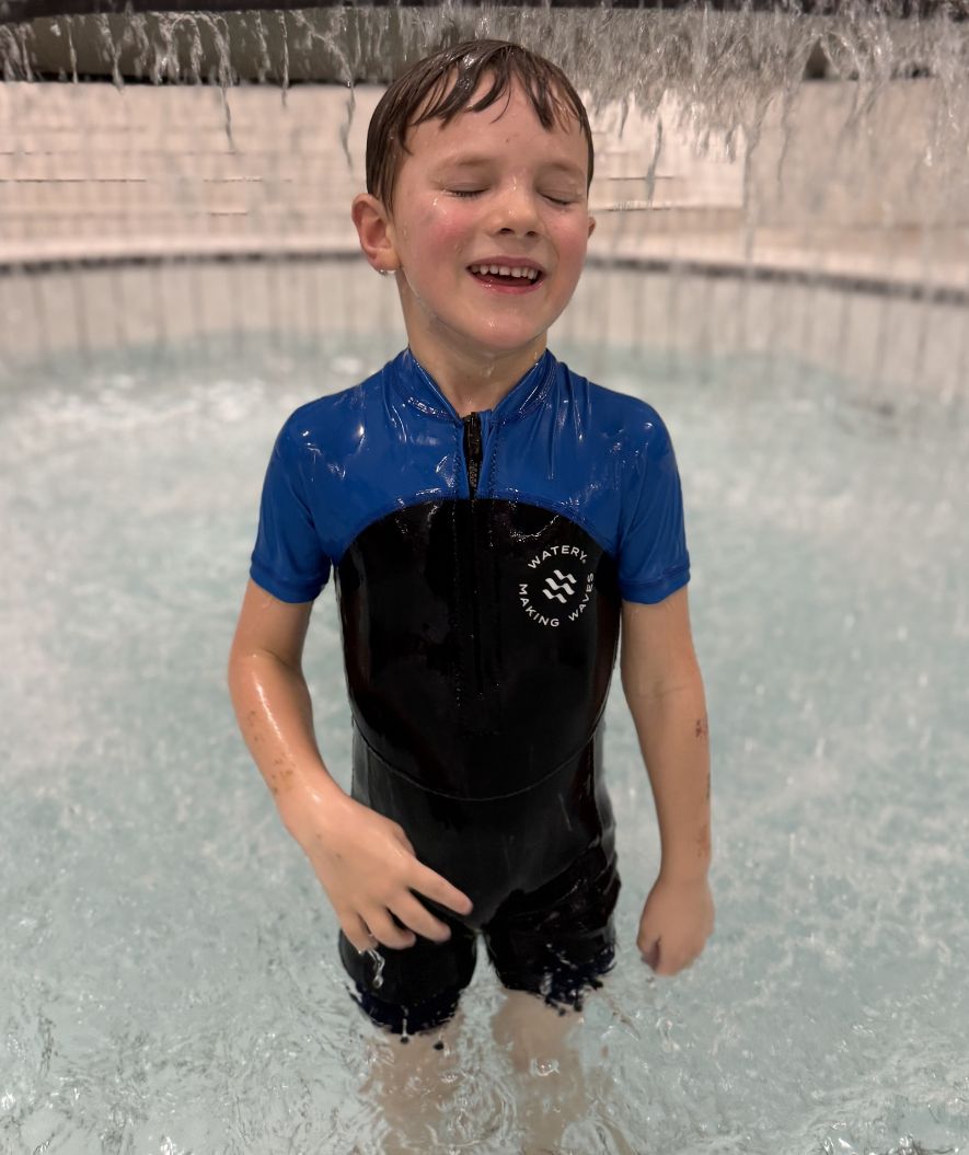 Watery kombinezon UV dla dzieci - Calypso Shorty - Ciemnoniebieski