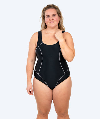 Watery strój kąpielowy dla kobiet plus size - Tamaya U-Back - Czarny/biały