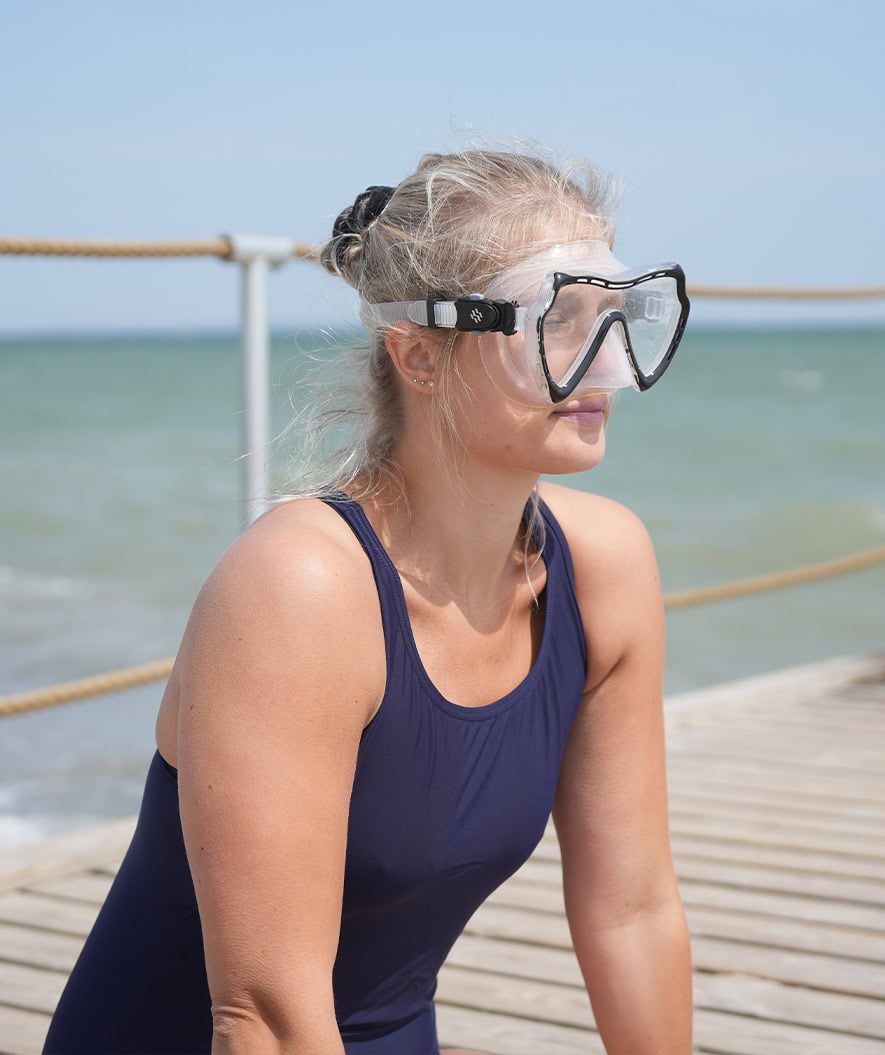 Watery maska do nurkowania dla dorosłych (od 15 lat) - Nebula - Czarny