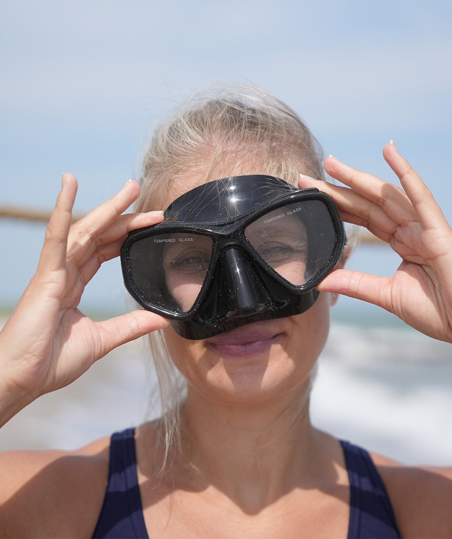 Watery zestaw maska + rurka + płetwy do snorkelingu dla dorosłych (od 15 lat) - Fenton/Breeve - Czarny