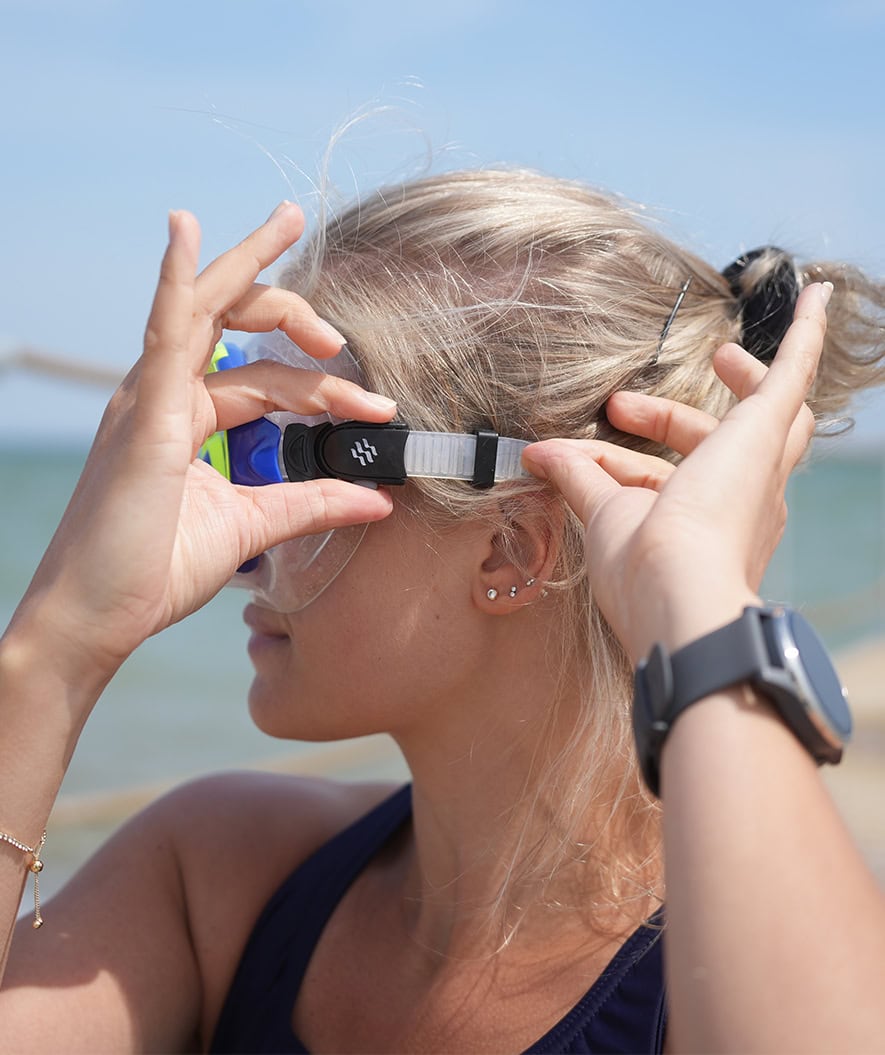 Watery zestaw maska + rurka do snorkelingu dla dorosłych (od 15 lat) - Leach Pro - Niebieski/Żółty