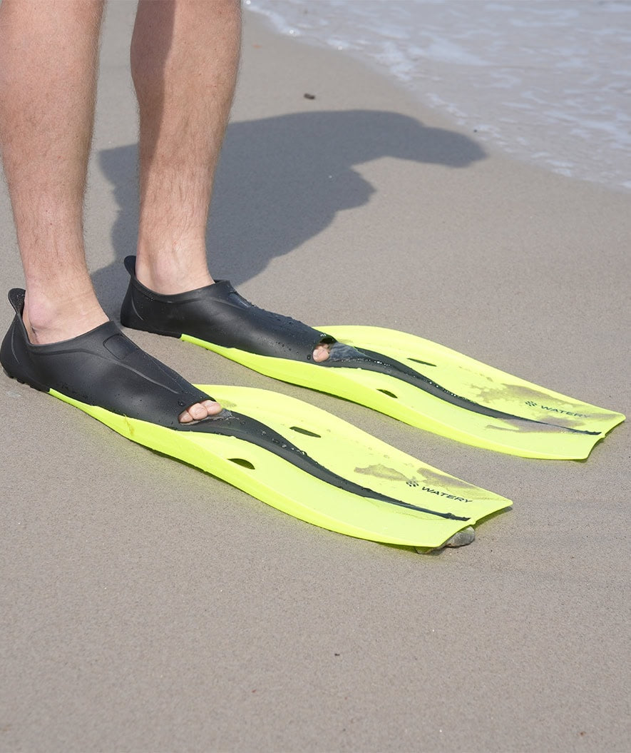 Watery zestaw maska + rurka + płetwy do snorkelingu dla dorosłych (od 15 lat) - Fenton/Breeve - Czarny