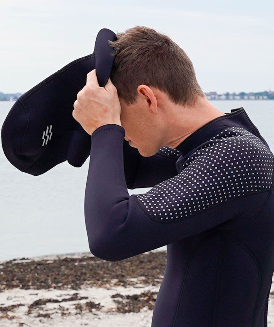 Watery kaptur neoprenowy z kołnierzem - Hedgehog (3 mm) - Czarny