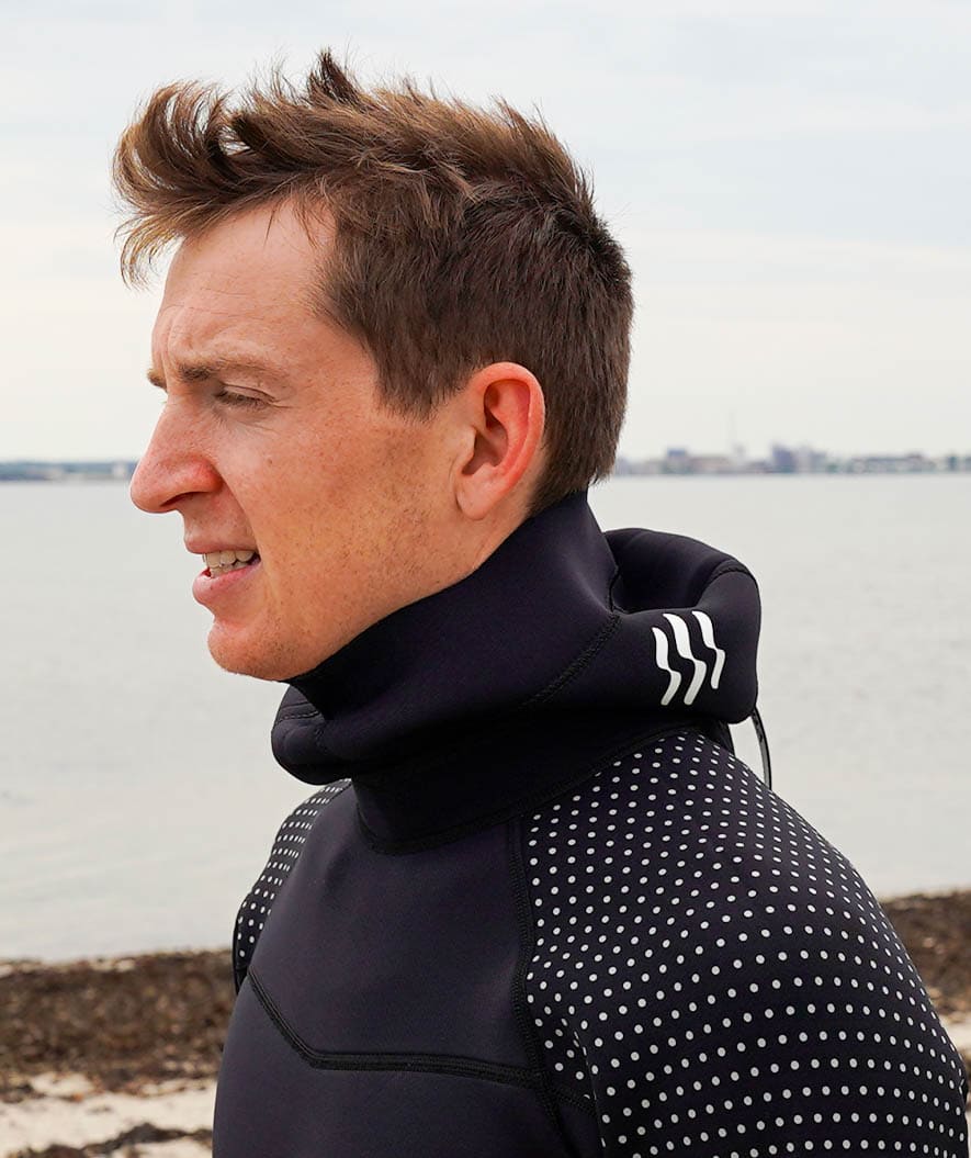 Watery kaptur neoprenowy z kołnierzem - Hedgehog (3 mm) - Czarny