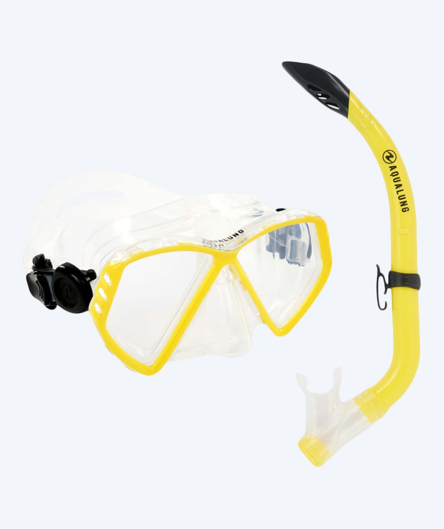 Aqualung zestaw maska i rurka do snorkelingu dla dzieci (8-18) - Combo Cub - Przezroczysty/żółty