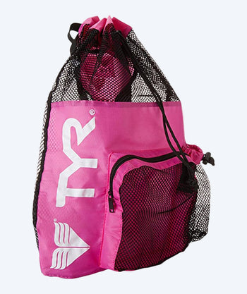 TYR worek pływacki z siatki - Big Mesh Mummy 40L - Jasnoróżowy