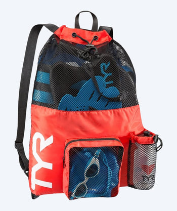 TYR worek pływacki z siatki - Big Mesh Mummy 40L - Czerwony