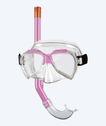 Beco zestaw maska + rurka do snorkelingu dla dzieci (4-12) - Ari - Jasnoróżowy