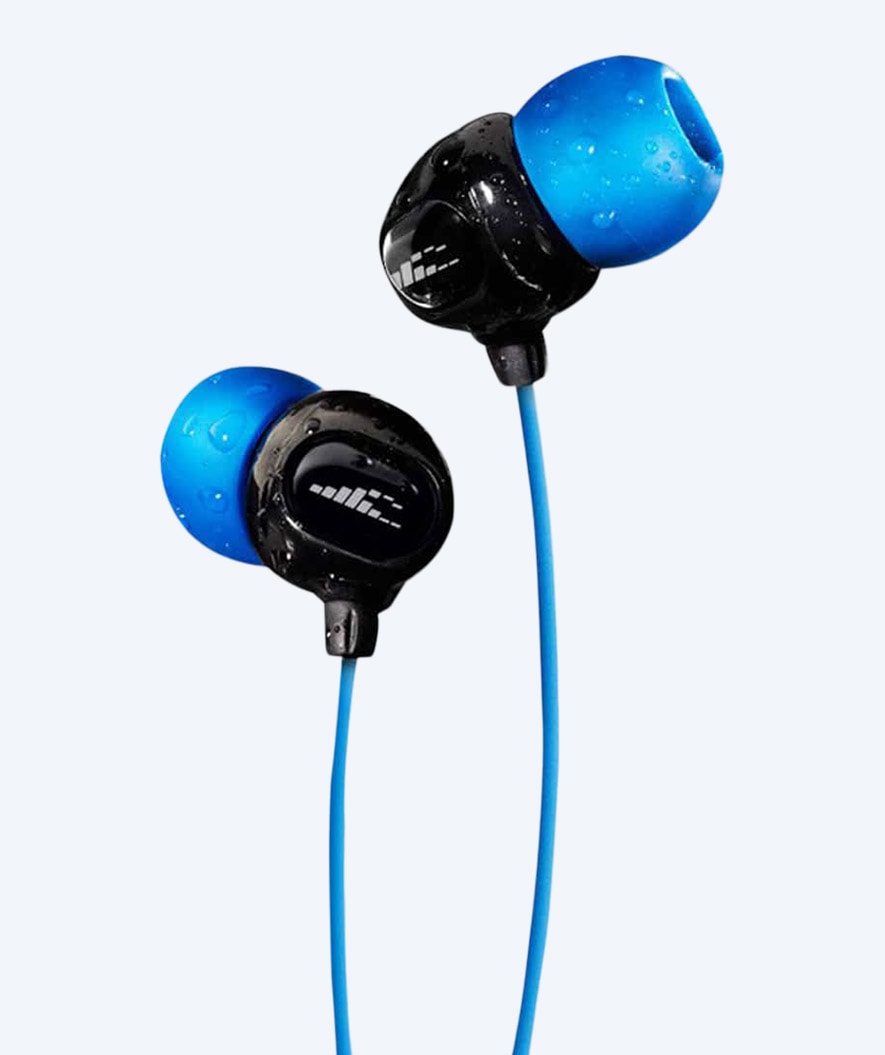 H2OAudio wodoodporne słuchawki do pływania - Surge S Plus - długi sznurek - Niebieski