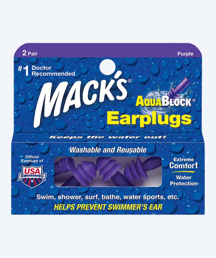 Mack´s zatyczki do uszu 2 pary - Aqua Block - Fioletowy