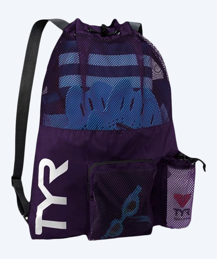 TYR worek pływacki z siatki - Big Mesh Mummy 40L - Fioletowy